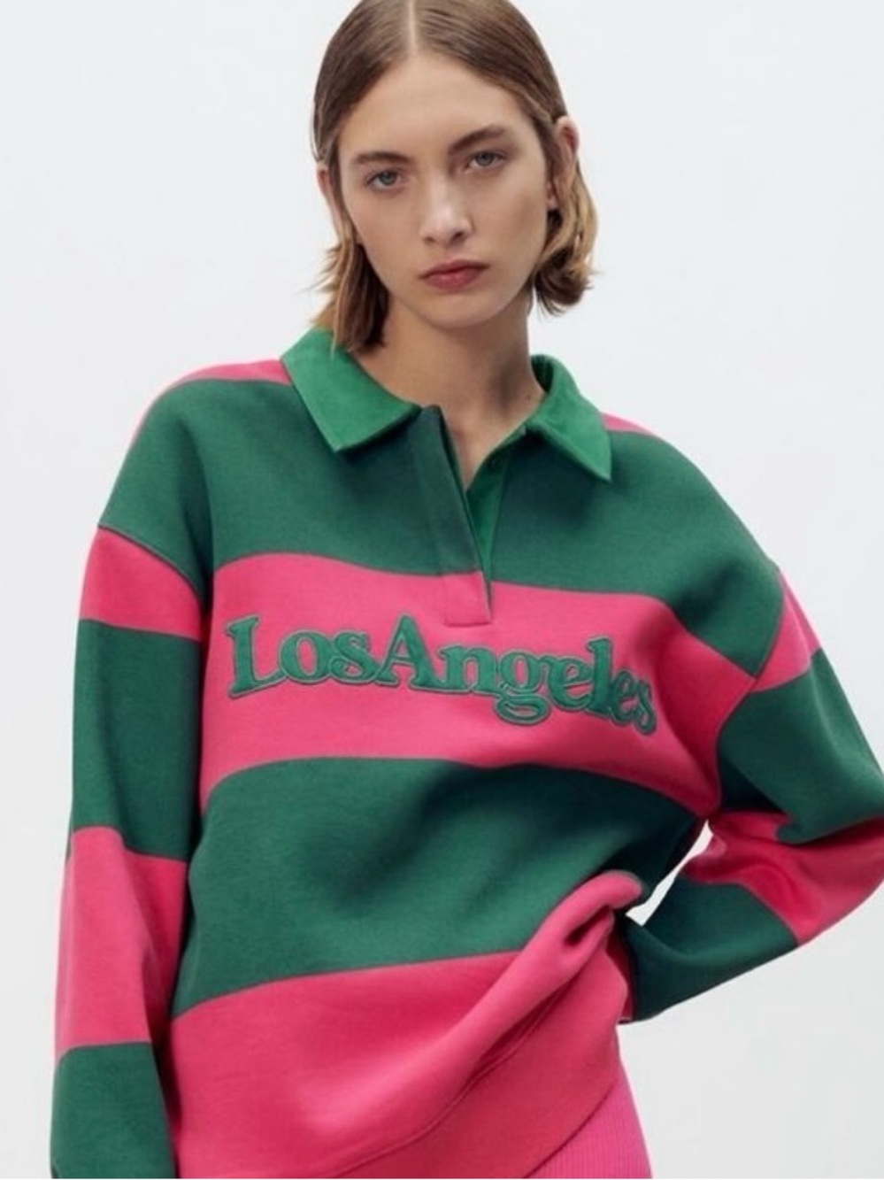 Zara Los Angeles Rugby Polo Top Large